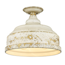 Golden 0806-SF AI - Golden Lighting Keating 3-light Semi-Flush Mount in Antique Ivory